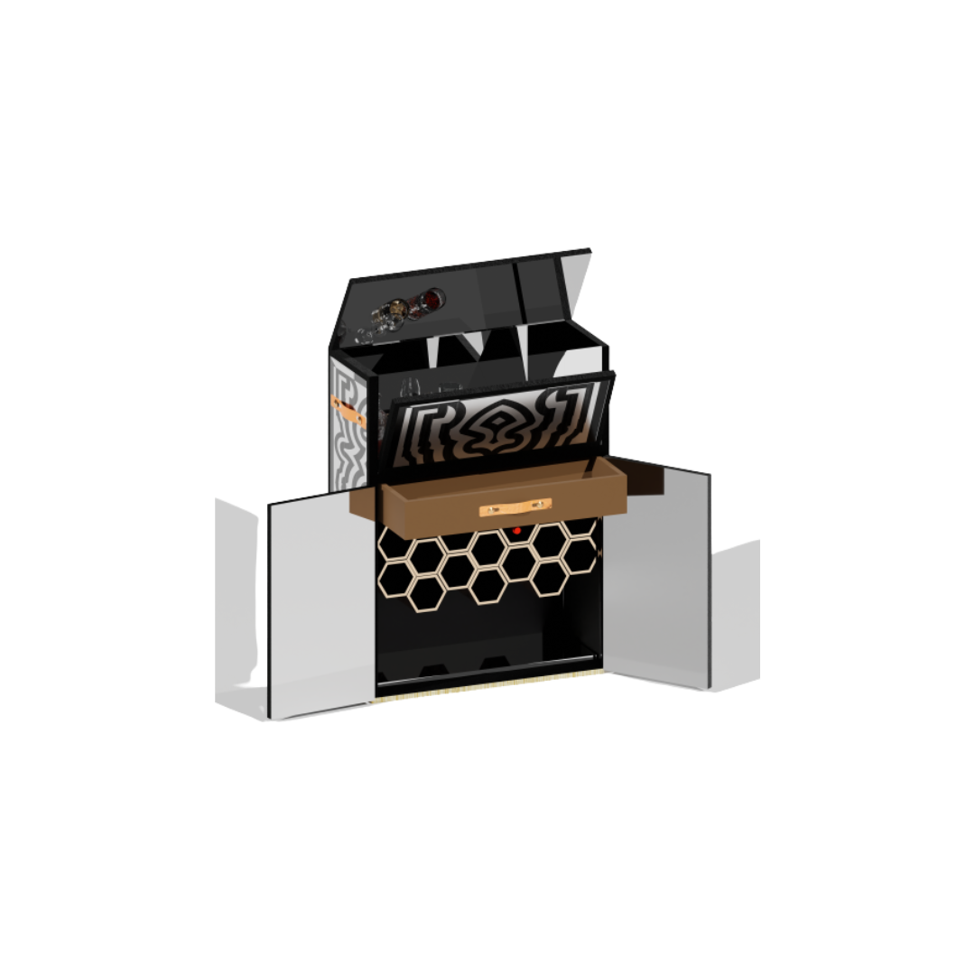 Honeycomb bar cabinet