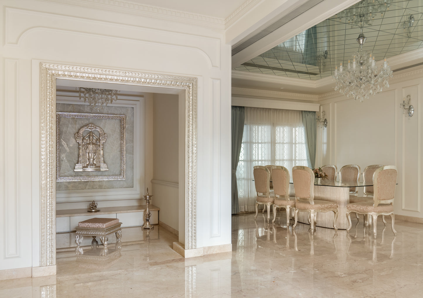 Silver Dining Table Set