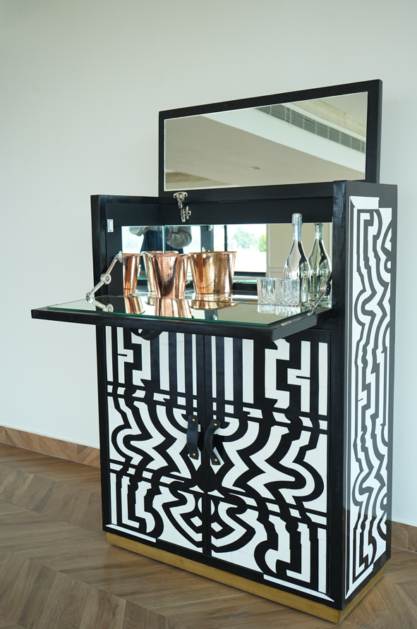 Honeycomb bar cabinet