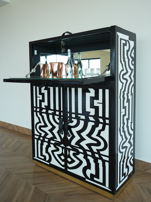 Honeycomb bar cabinet