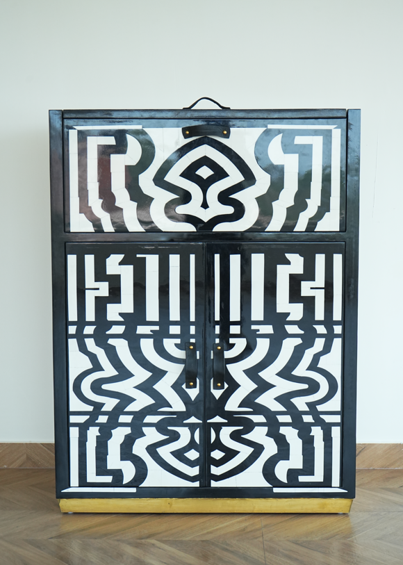 Honeycomb bar cabinet