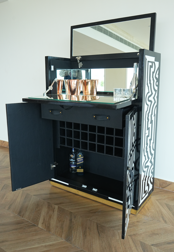 Honeycomb bar cabinet