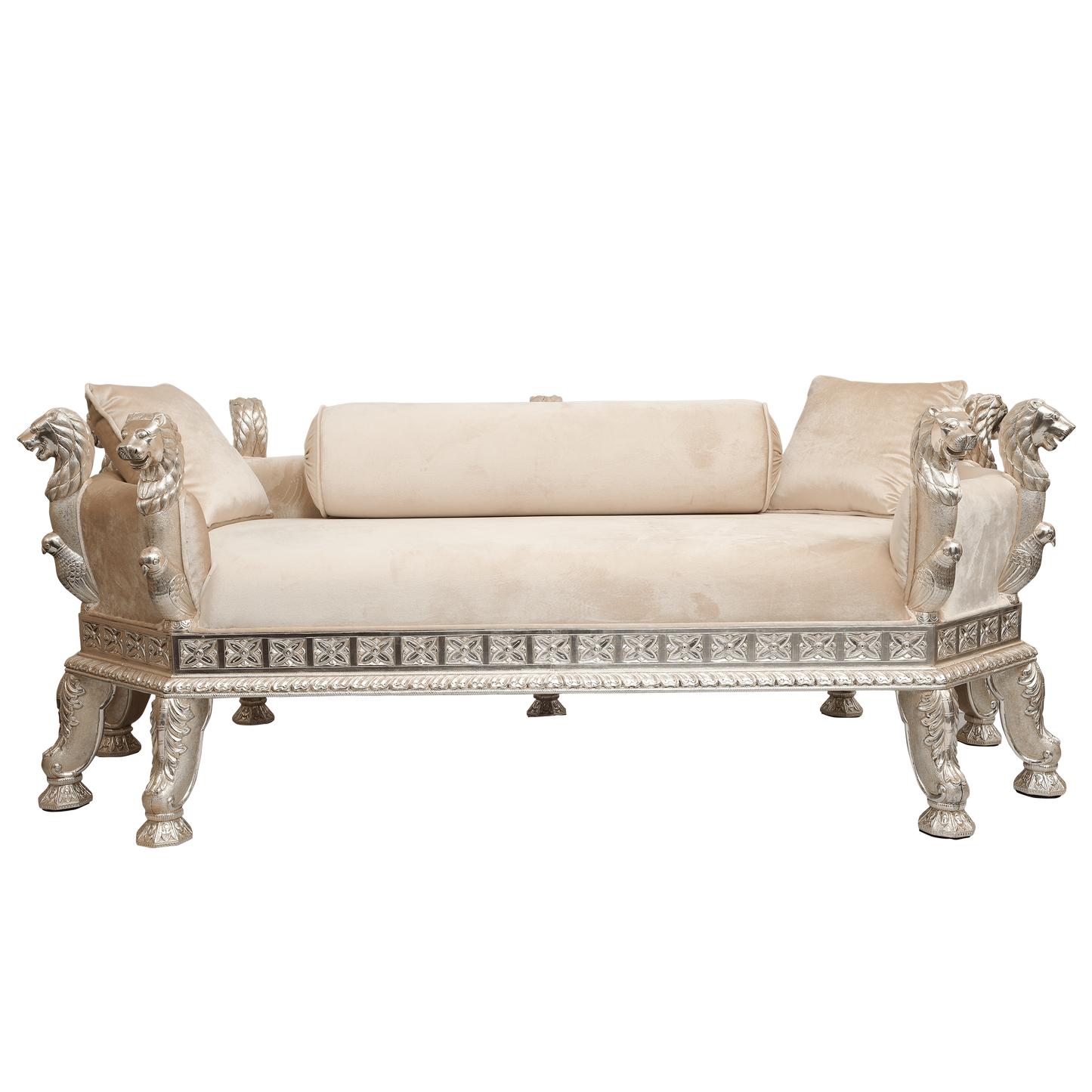 Fauna Lion Lounger, Handcrafted Luxury Furniture in Luxurious Design with Decorative Lion Accents