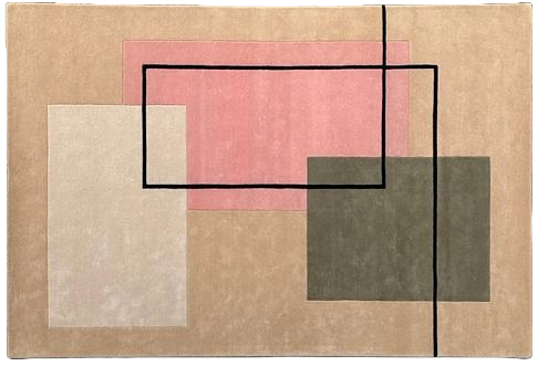 Abstract City of Lines and Rectangles Rug