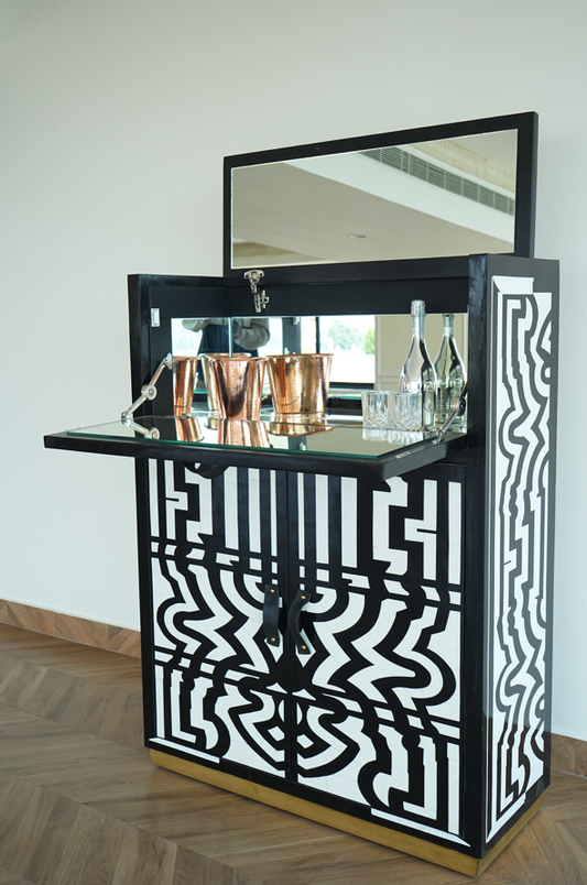 Honeycomb bar cabinet