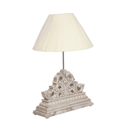 Carved Lamp With Quartz Base