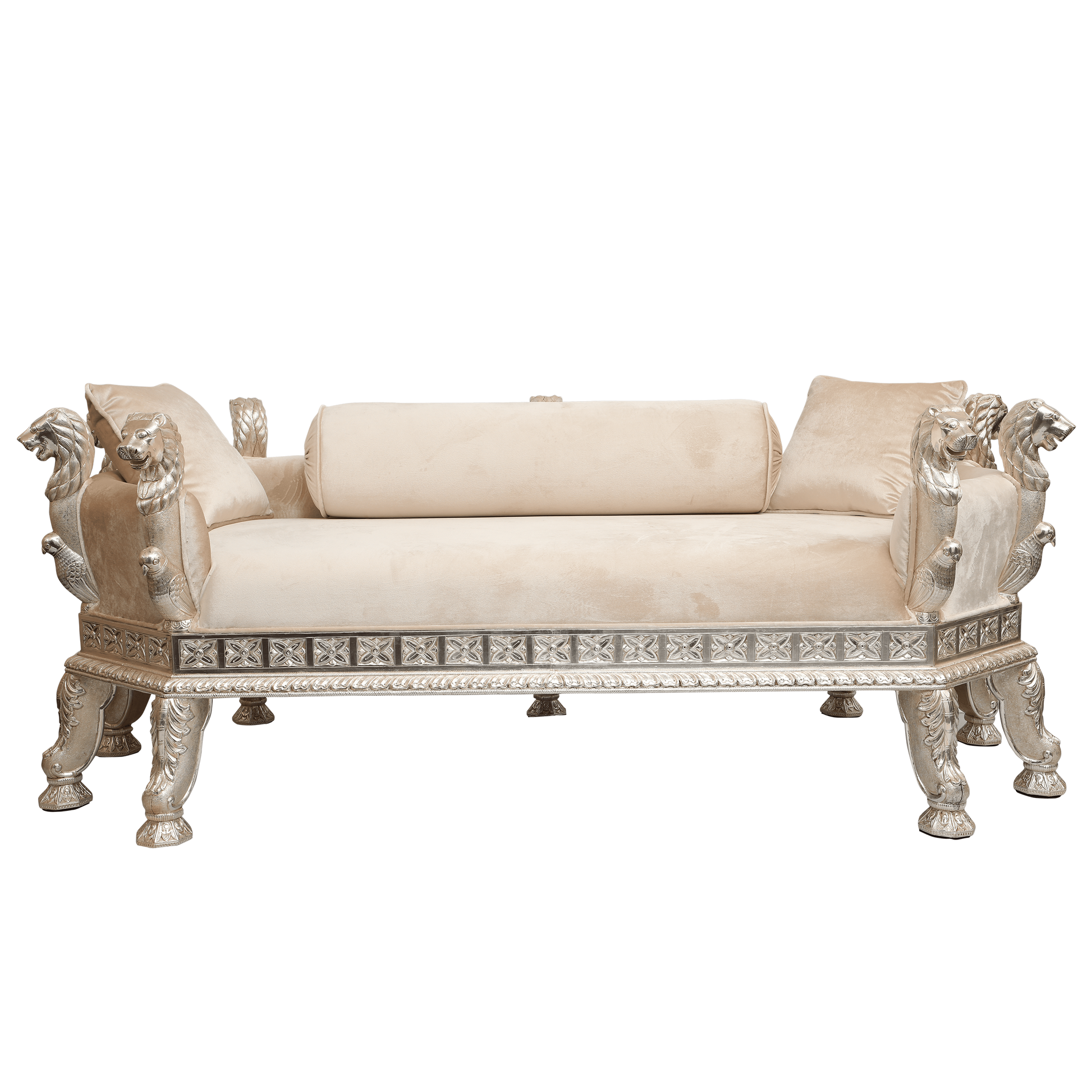 Fauna Lion Lounger, Handcrafted Luxury Furniture in Luxurious Design with Decorative Lion Accents