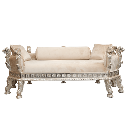 Fauna Lion Lounger, Handcrafted Luxury Furniture in Luxurious Design with Decorative Lion Accents