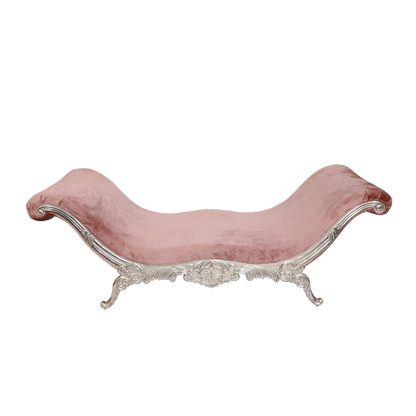 Elegant Khenshu Sea Salt Chaise with Curved Velvet Design for Luxurious Comfort